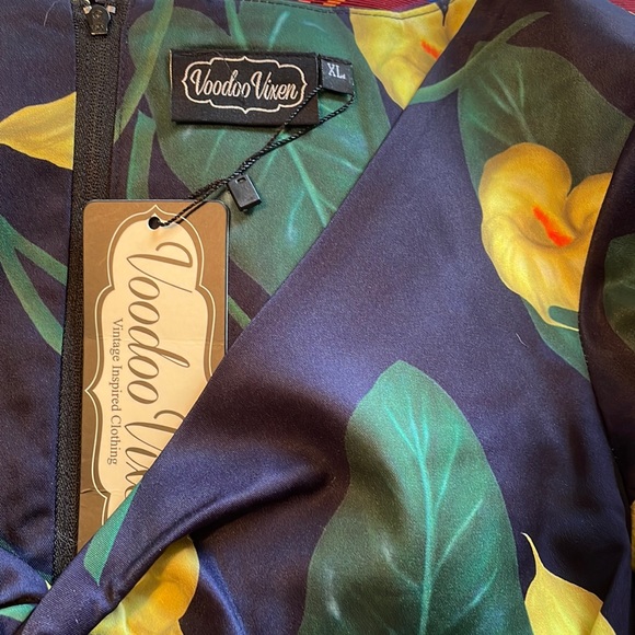 Voodoo Vixen 1940’s Calla Lily Maxi Dress UK XL/US L - Picture 6 of 7